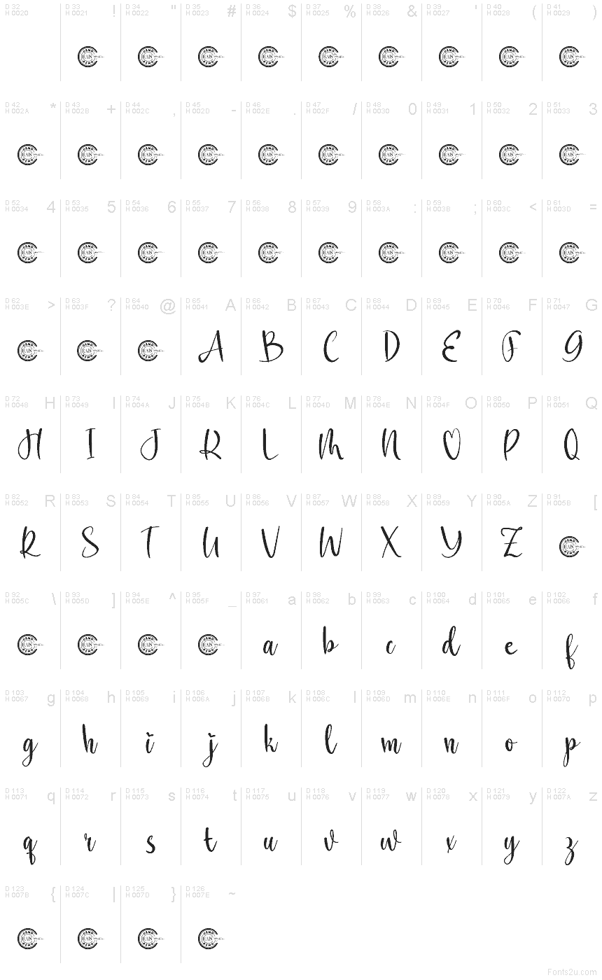 Basis-Lateinisch - Zeichentabelle