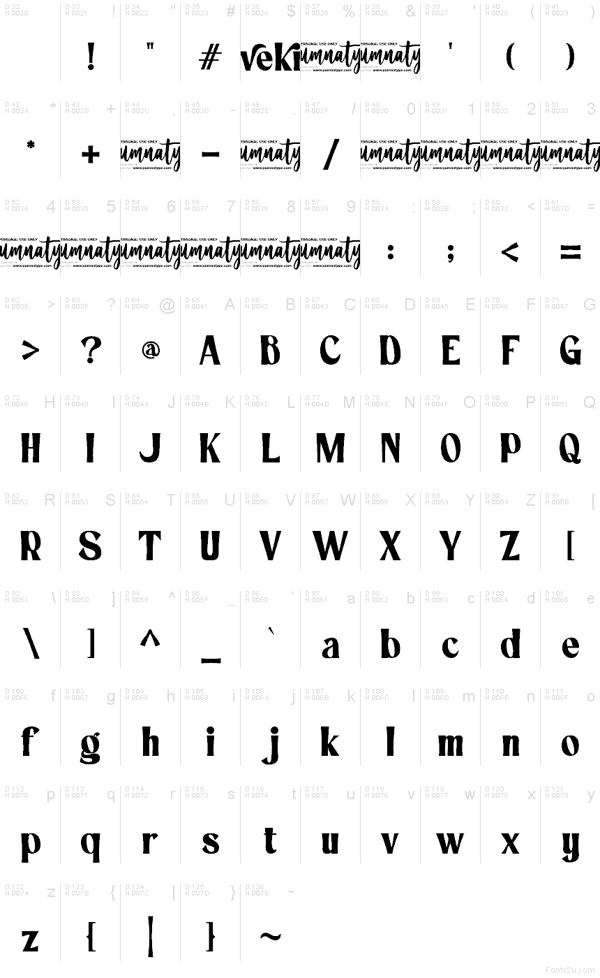 Latin de base - Table de caractères