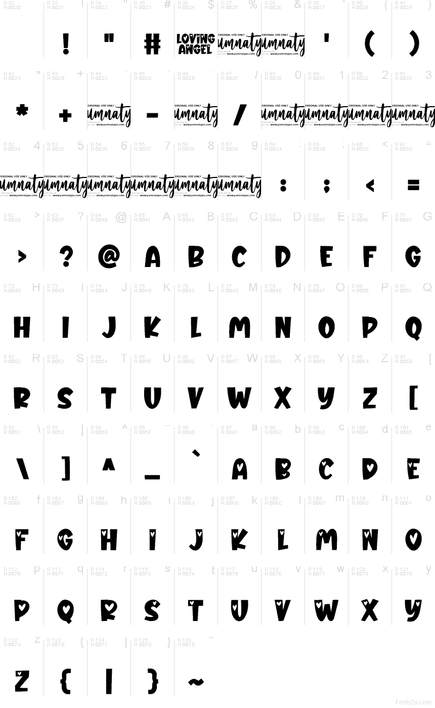 Basic Latin - charmap