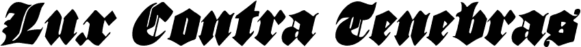 Preview of the Lux Contra Tenebras Condensed Italic font