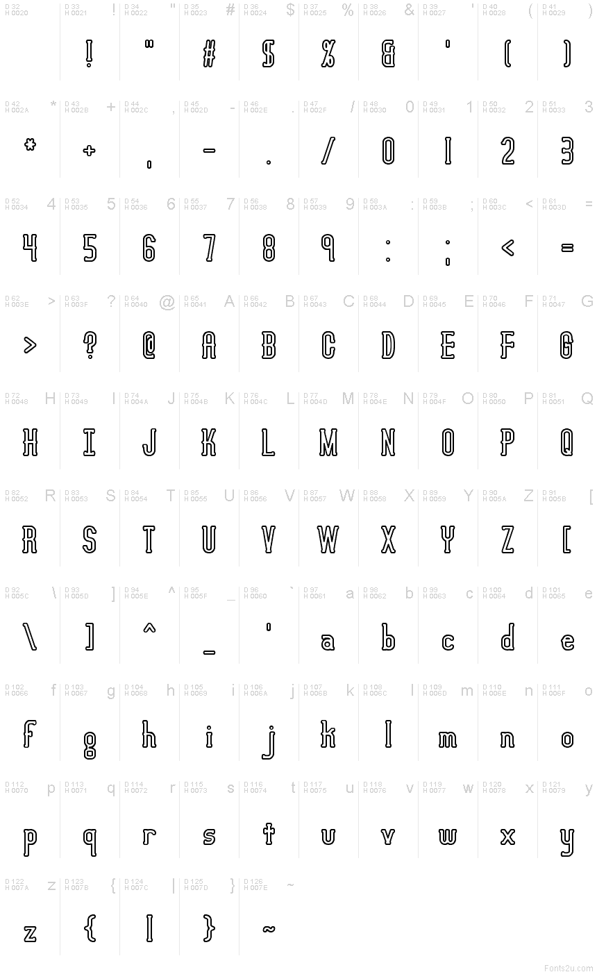 Lucid Type B Outline (BRK) Font