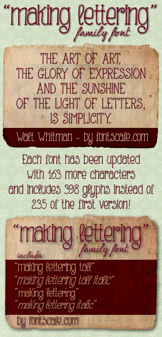 Making Lettering Tall Czcionka