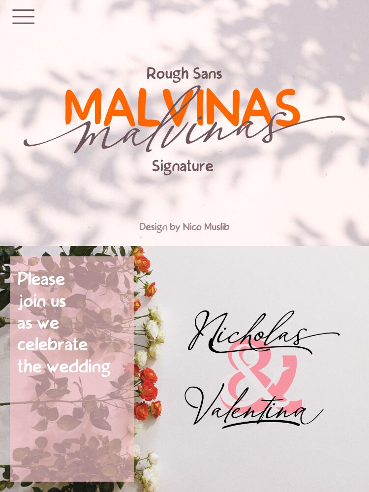 Malvinas Signature Carattere