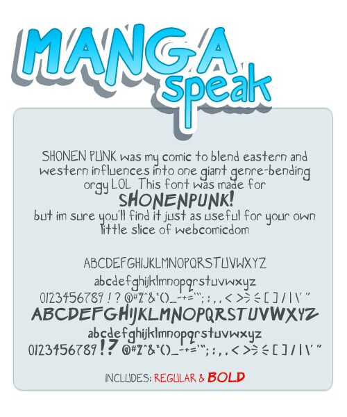 Manga Speak Schriftart