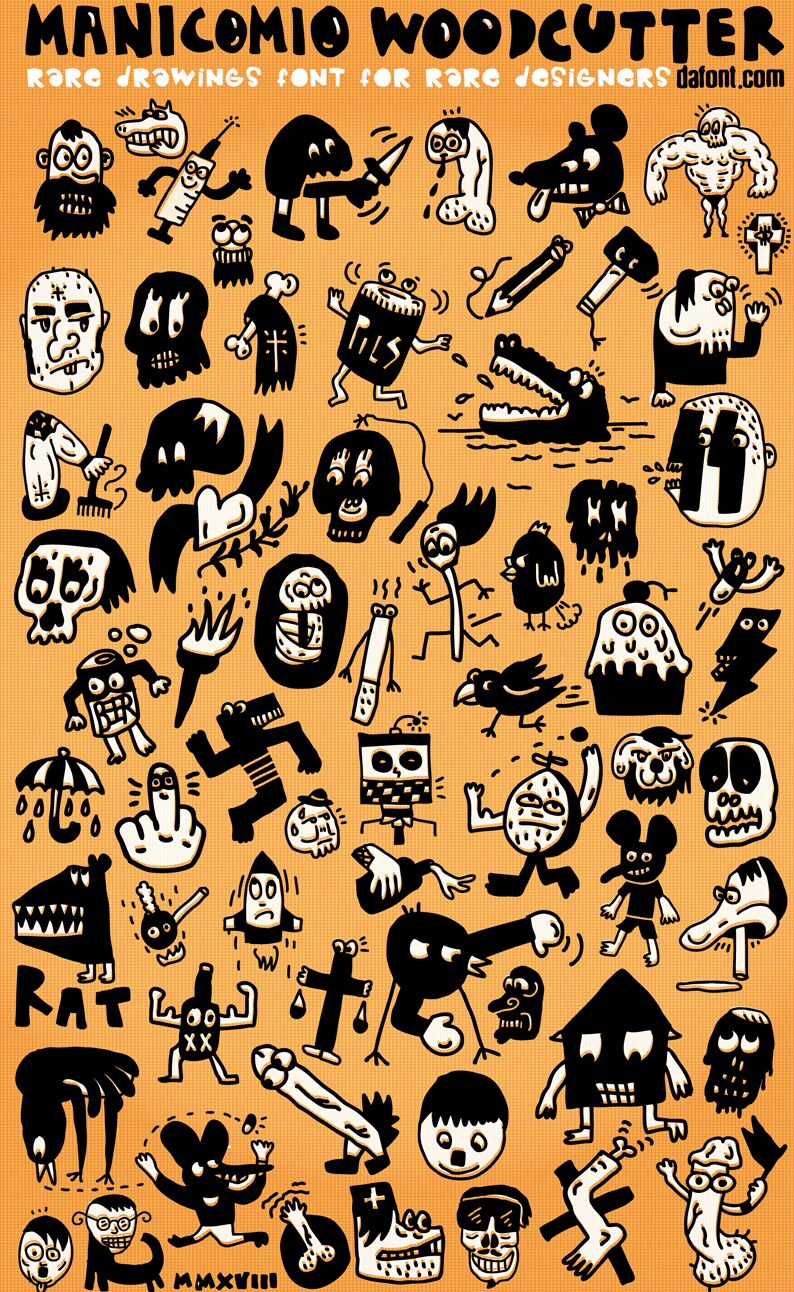 Manicomio Woodcutter Czcionka