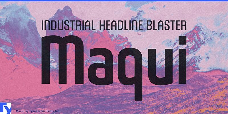Maqui Heavy font presentation and specimen