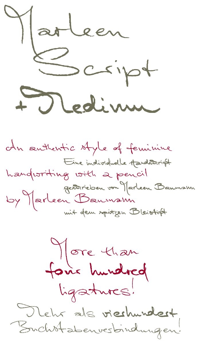 Marleen Script reduced Шрифт