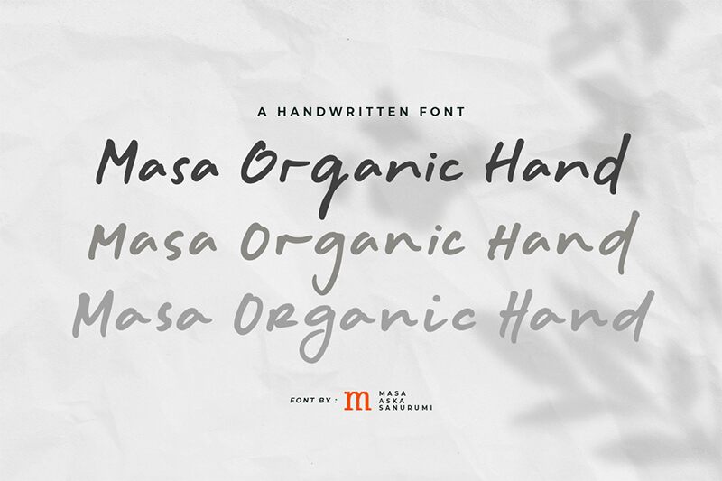 Masa Organic Hand Schriftart