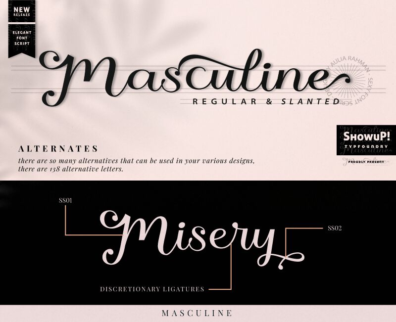 Masculine Script Carattere