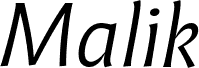 Malik Trial Book Italic