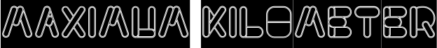 Preview of the MAXIMUM KILOMETER-Hollow-Invers font