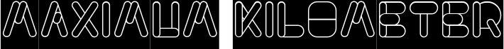 Preview of the MAXIMUM KILOMETER-inverse font