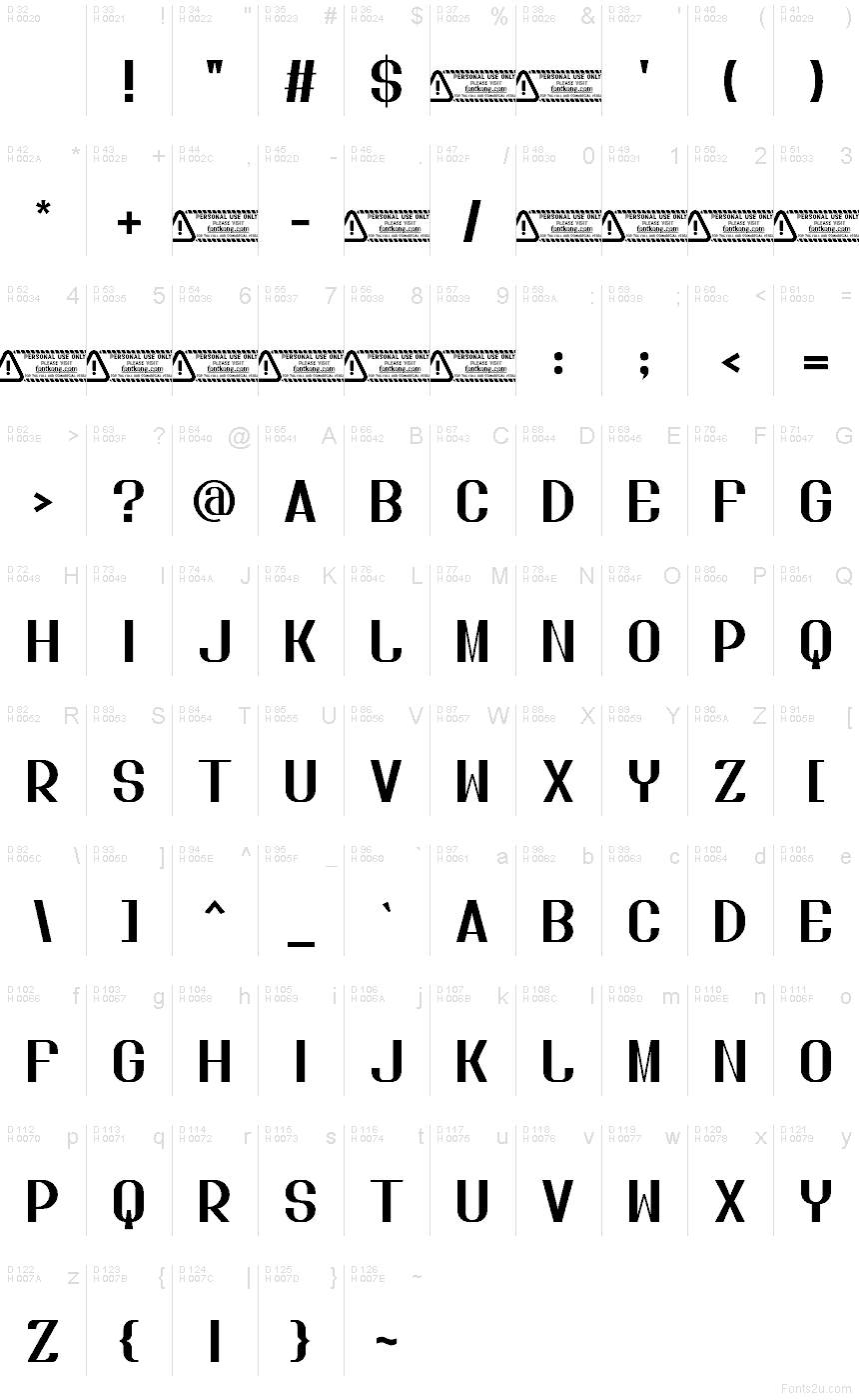 Basis-Lateinisch - Zeichentabelle