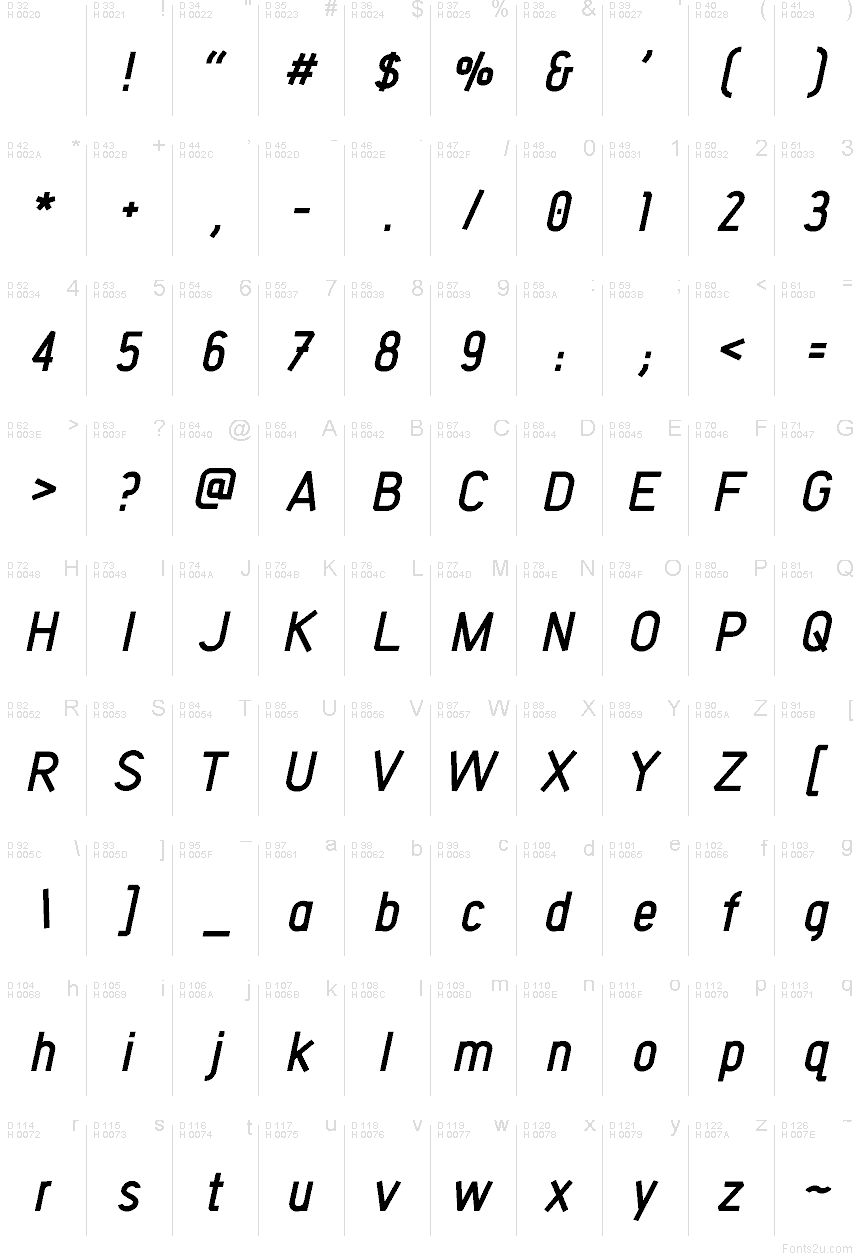 Latin de base - Table de caractères