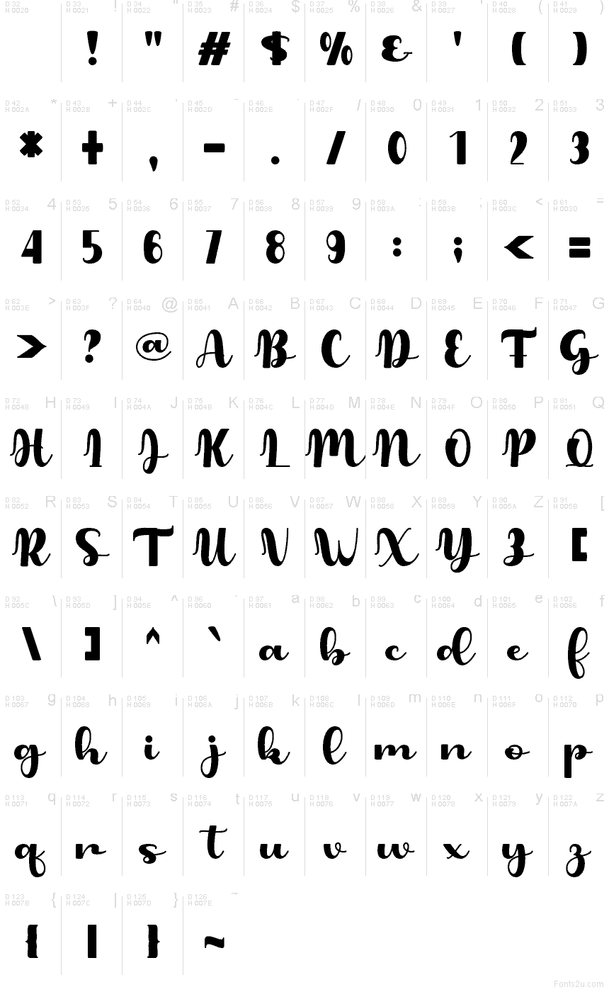 Latin de base - Table de caractères
