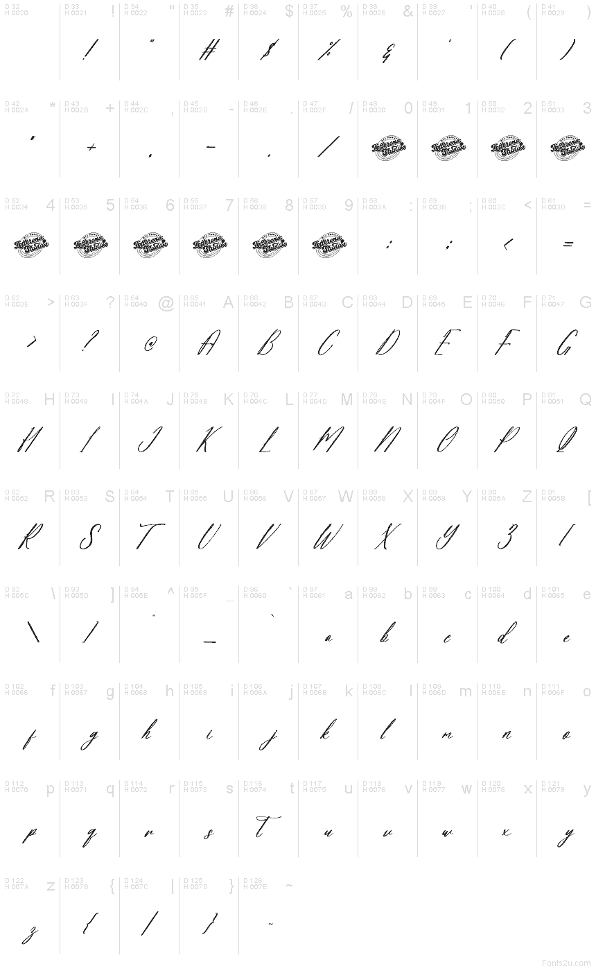 Basic Latin - charmap