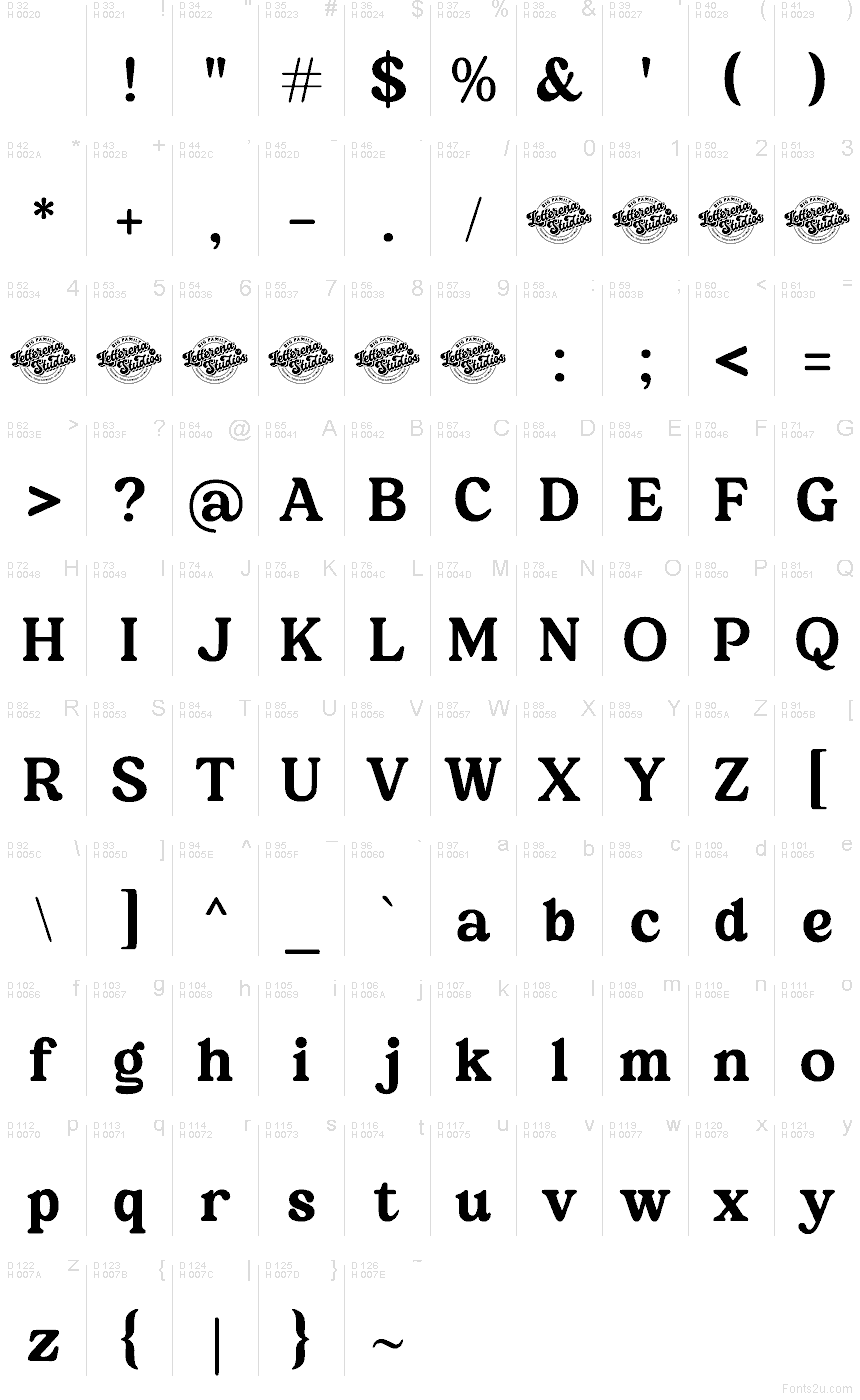 Latin de base - Table de caractères