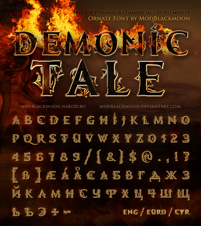 MB Demonic Tale Czcionka