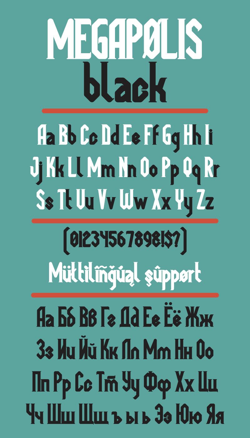 Megapolis Black Czcionka