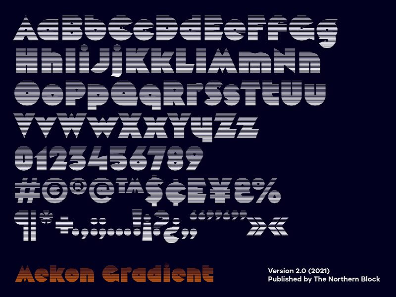 Mekon Gradient Czcionka