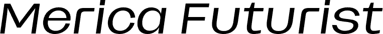 Merica Futurist PERSONAL USE Light Italic Schriftart