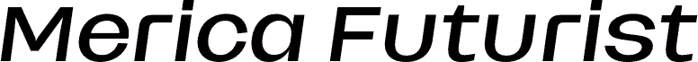 Merica Futurist PERSONAL USE Regular Italic Schriftart