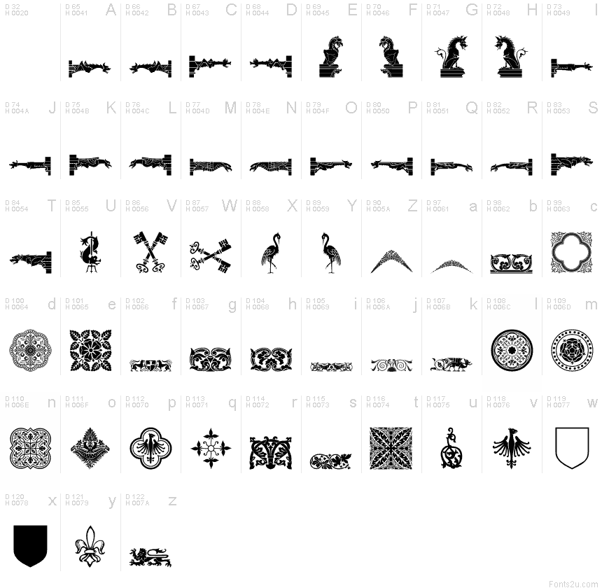 Medieval Dingbats font | Fonts2u.com