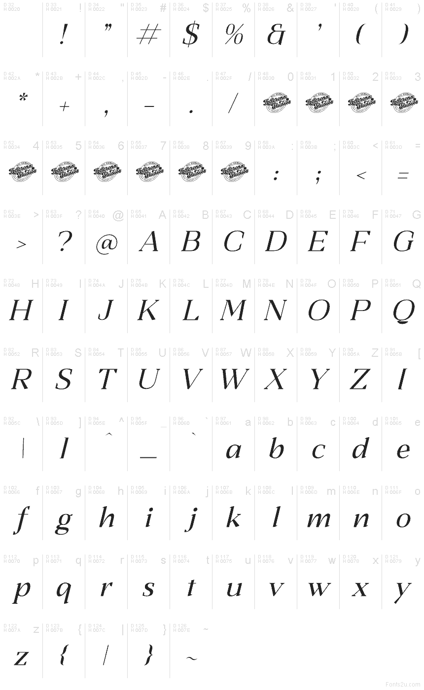 Basis-Lateinisch - Zeichentabelle