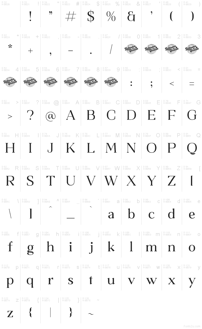 Basis-Lateinisch - Zeichentabelle