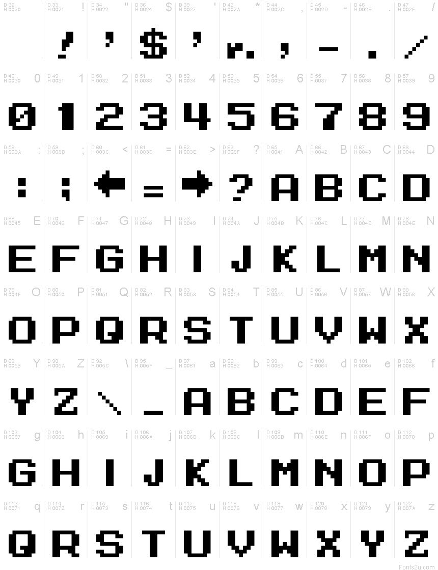 Legend of zelda font Megaman font