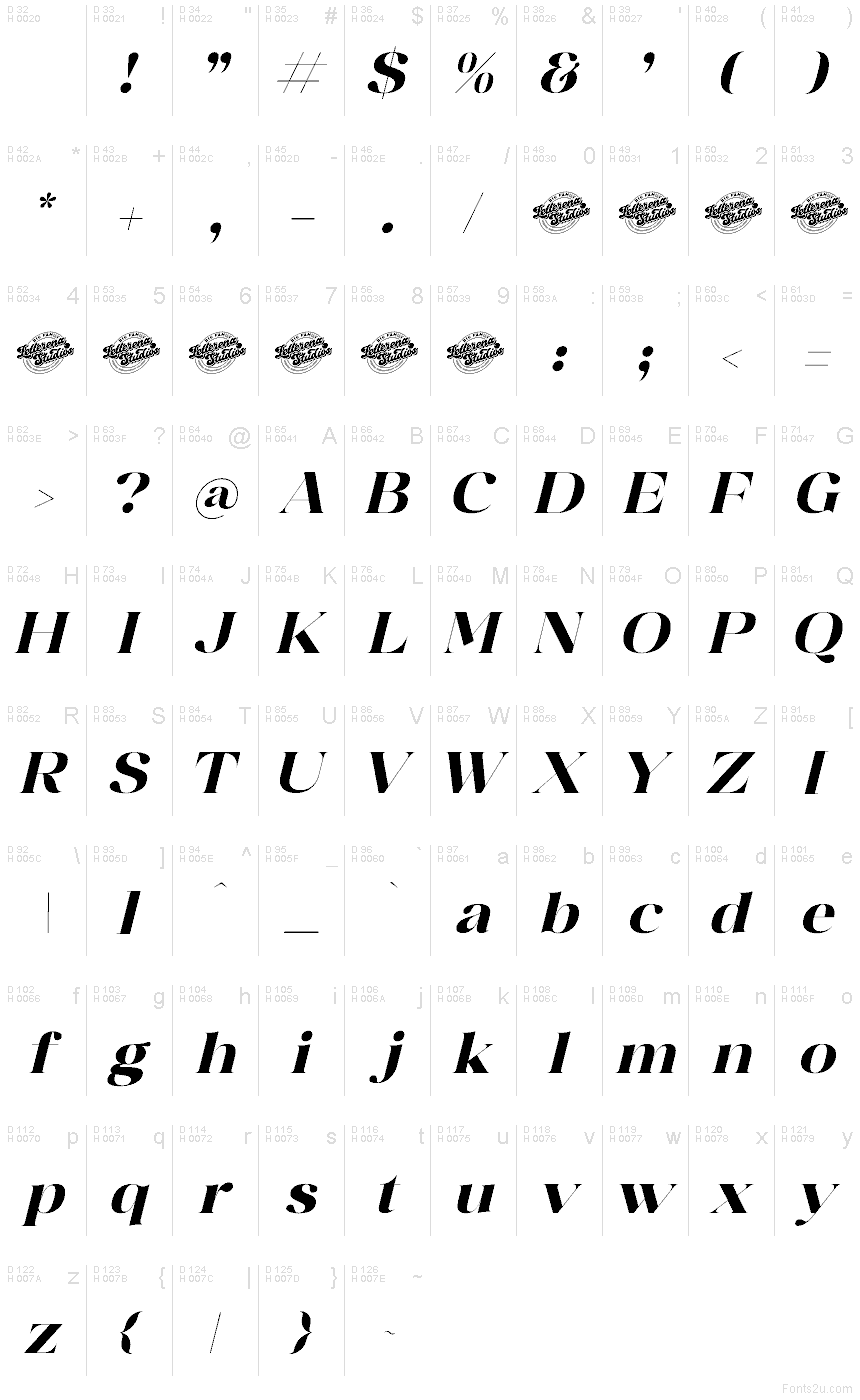 Basic Latin - charmap