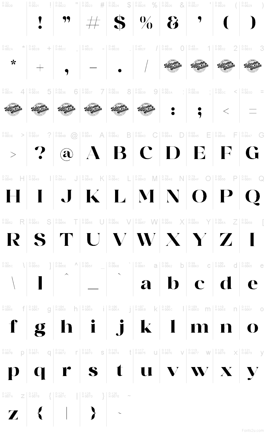 Basic Latin - charmap