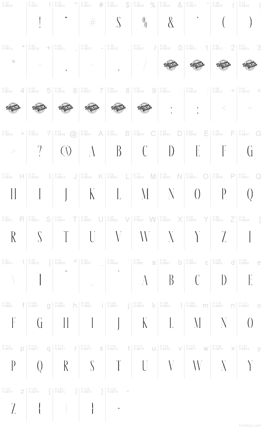 Basis-Lateinisch - Zeichentabelle