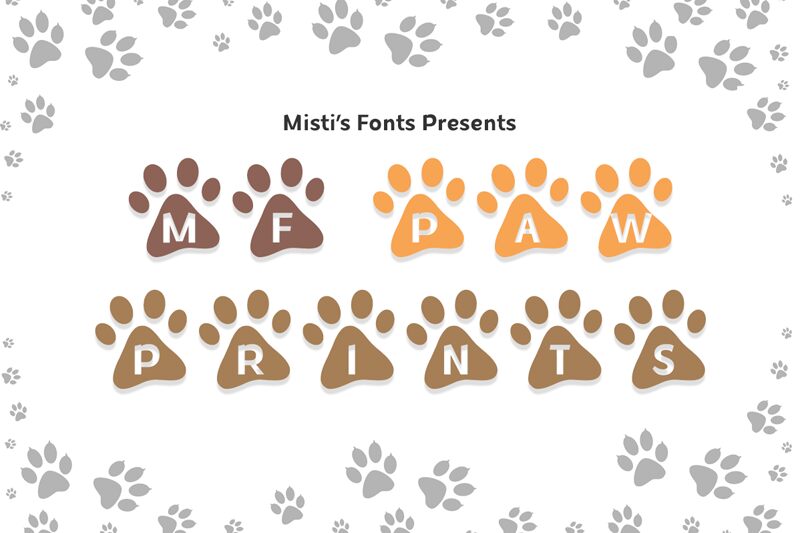 MF Paw Prints Schriftart