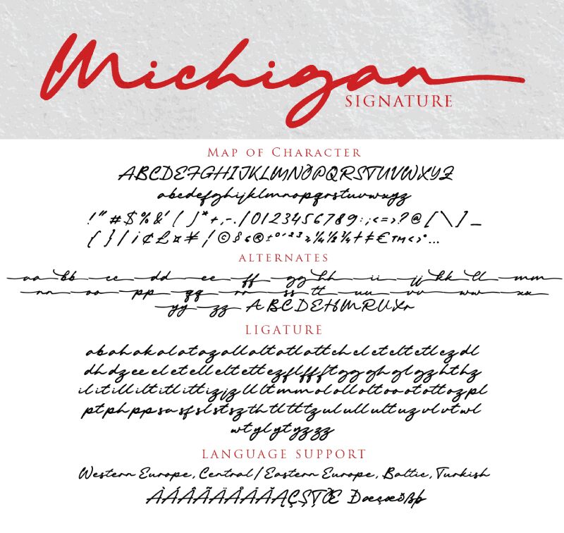 Michigan Signature Carattere