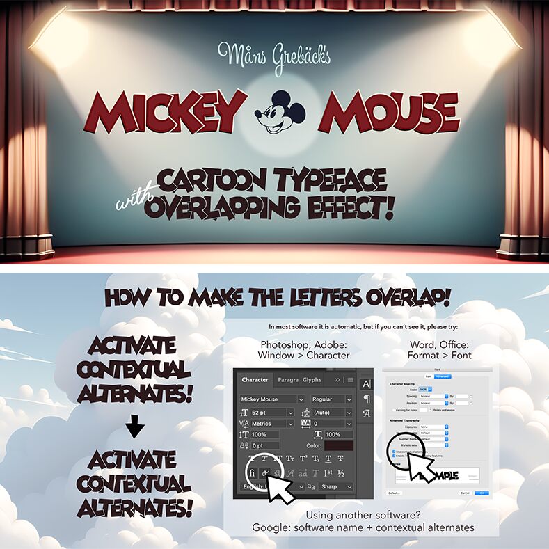 Mickey Mouse Line Personal Use Regular Font