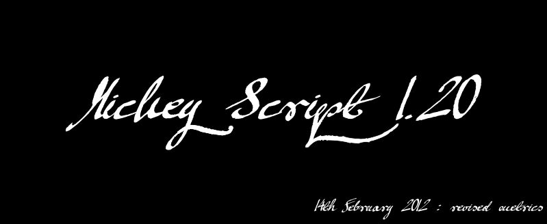 Mickey Script 1.20 Czcionka