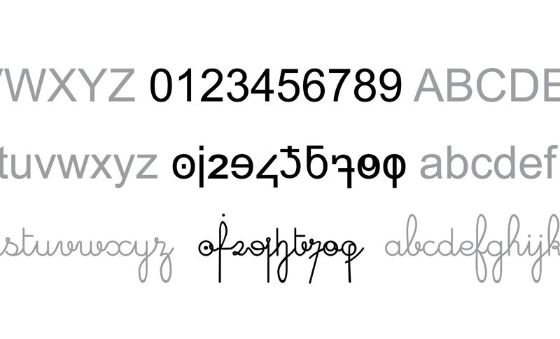 minuscule digits Schriftart