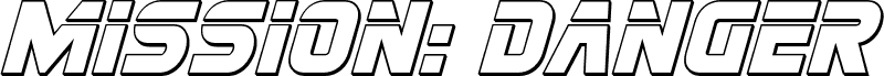 Anteprima del carattere Mission: Danger Outline Italic