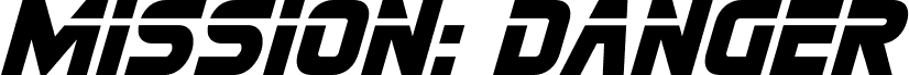 Anteprima del carattere Mission: Danger Spaced Italic