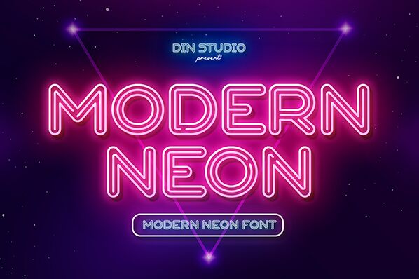 Modern Neon Schriftart