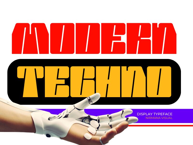 Modern Techno Schriftart