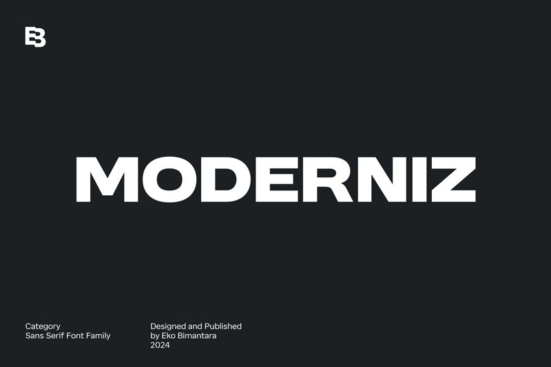 MODERNIZ Druh písma