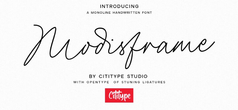 Modisframe Script Druh písma
