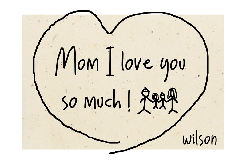 Mom I love you so much ! الخط