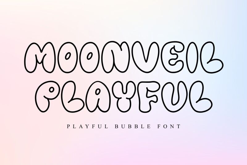 Moonveil Playful — Prezentace písma