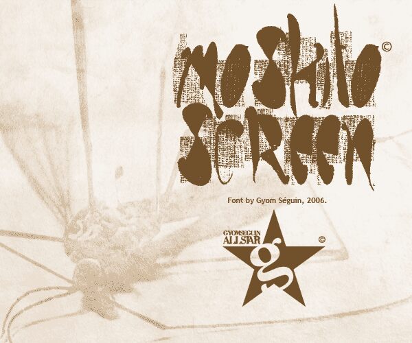 moskito screen Czcionka