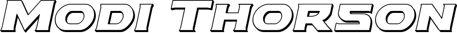 Podgląd czcionki Modi Thorson 3D Italic