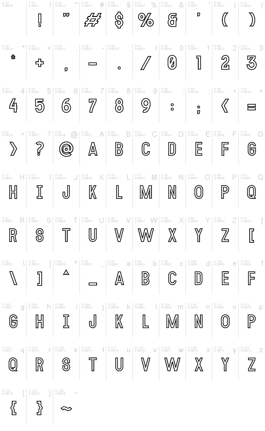 MODULAR Outline 14 font | Fonts2u.com