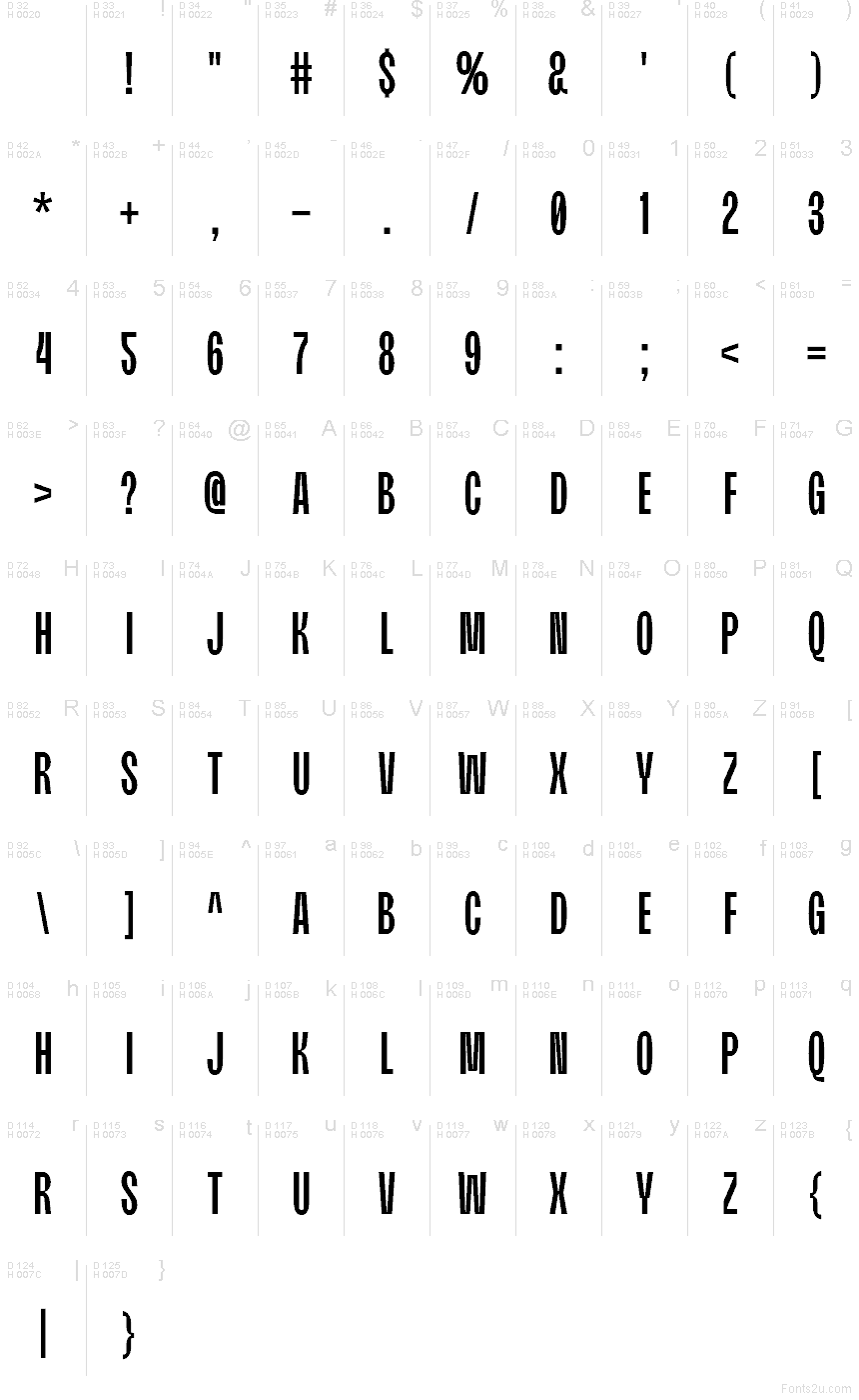 Latin de base - Table de caractères